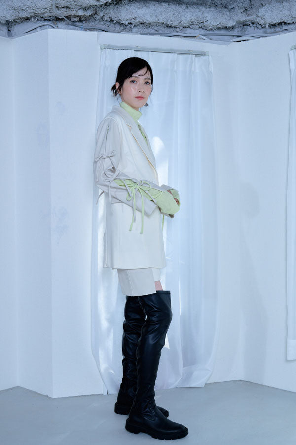 【Nora Lily】「elle」Switching Skirt-Off White-224560065-04F