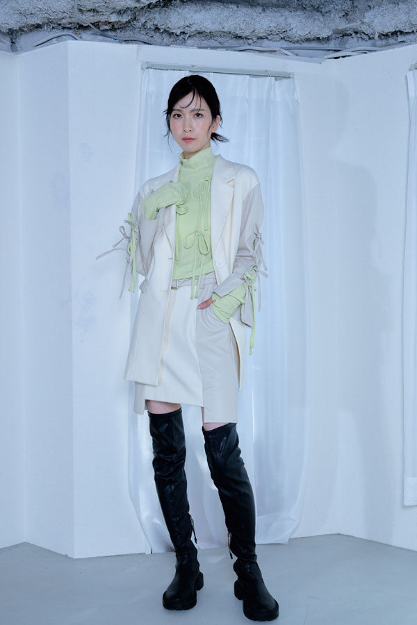 【Nora Lily】「elle」Switching Skirt-Off White-224560065-04F