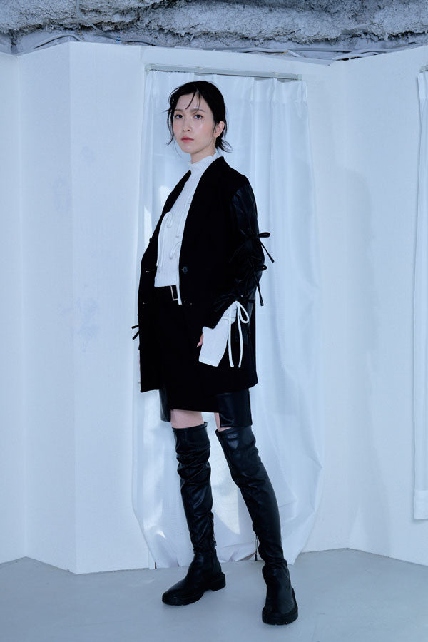 【Nora Lily】「elle」Switching Skirt-BLACK-224560065-19F