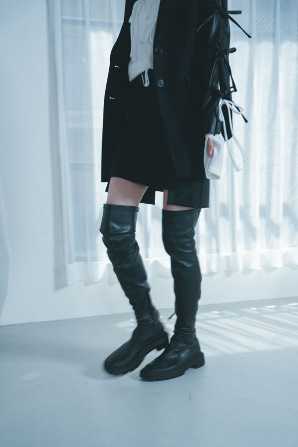 【Nora Lily】「elle」Switching Skirt-BLACK-224560065-19F