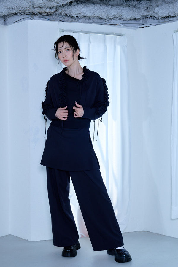 【Nora Lily】「elle」Wrap Skirt Pants-BLACK-224560066-19F