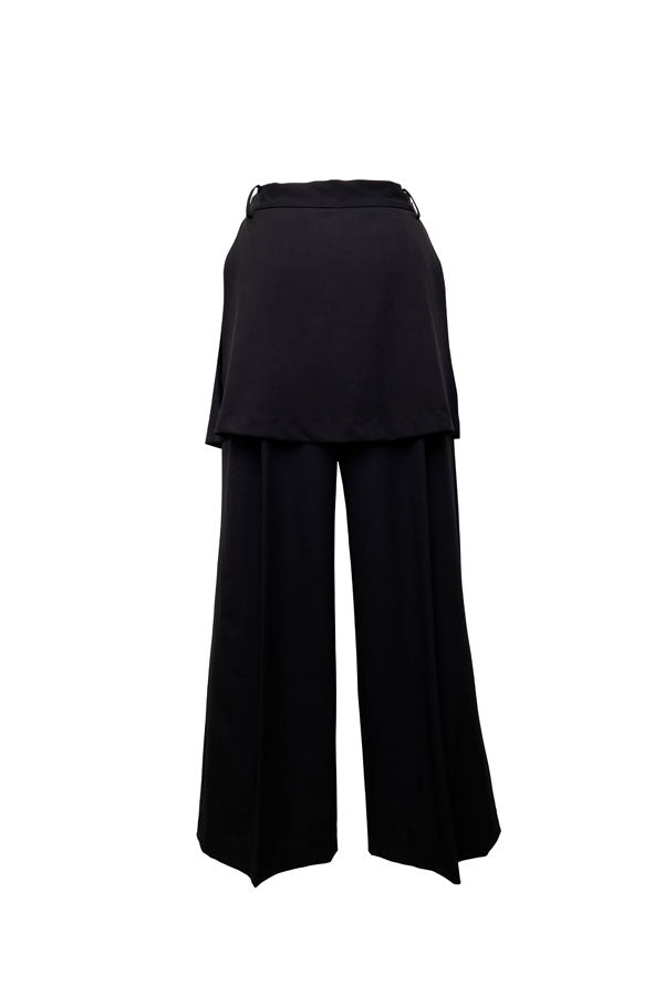 【Nora Lily】「elle」Wrap Skirt Pants-BLACK-224560066-19F