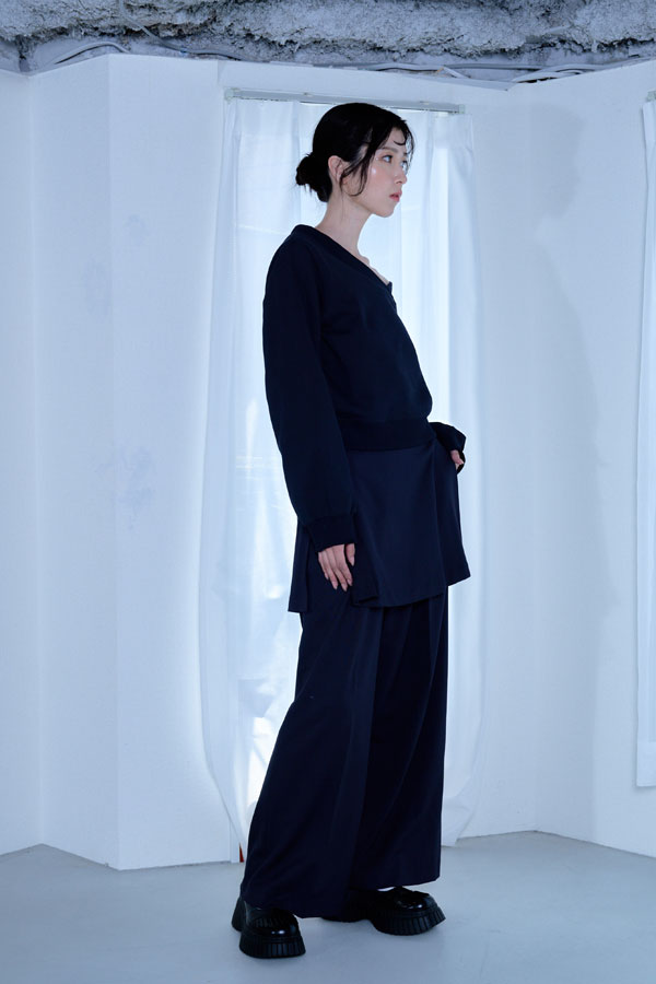 【Nora Lily】「elle」Wrap Skirt Pants-BLACK-224560066-19F