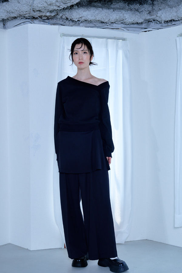 【Nora Lily】「elle」Wrap Skirt Pants-BLACK-224560066-19F