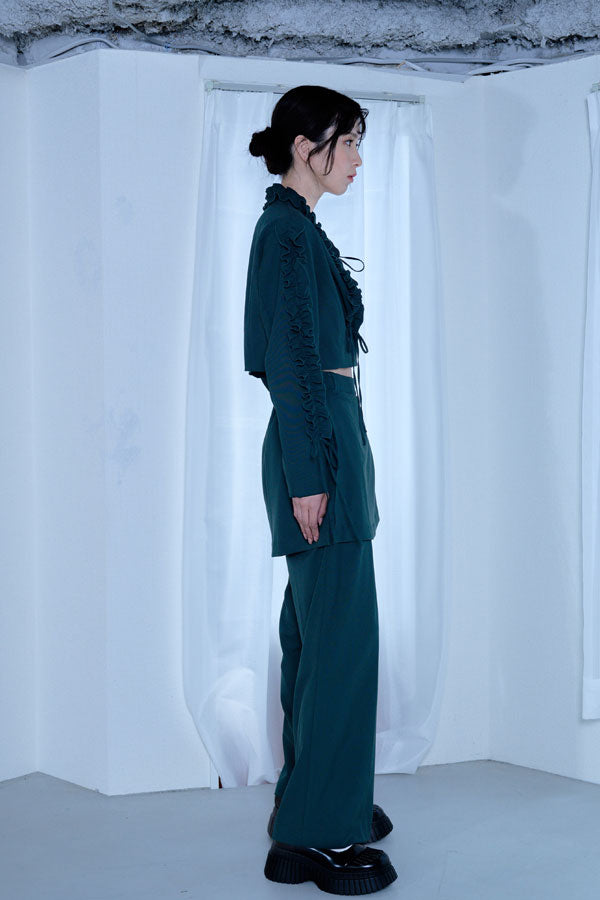 【Nora Lily】「elle」Wrap Skirt Pants-Dark Green-224560066-23F