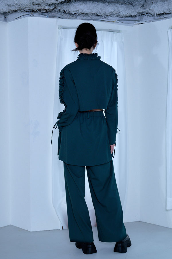 【Nora Lily】「elle」Wrap Skirt Pants-Dark Green-224560066-23F