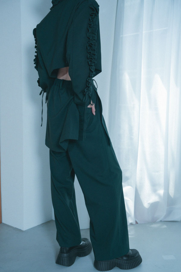 【Nora Lily】「elle」Wrap Skirt Pants-Dark Green-224560066-23F