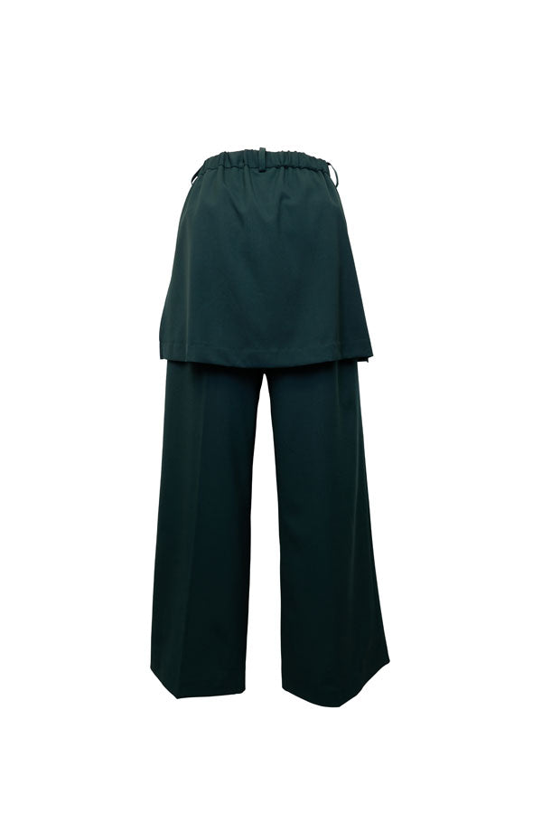 【Nora Lily】「elle」Wrap Skirt Pants-Dark Green-224560066-23F