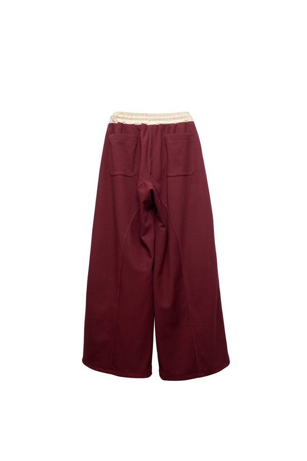 【Nora Lily】「elle」Lady Wavy Line Track Pants-BORDEAUX Jersey-224560067-69F