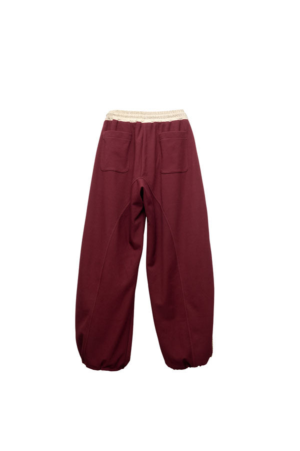 【Nora Lily】「elle」Lady Wavy Line Track Pants-BORDEAUX Jersey-224560067-69F