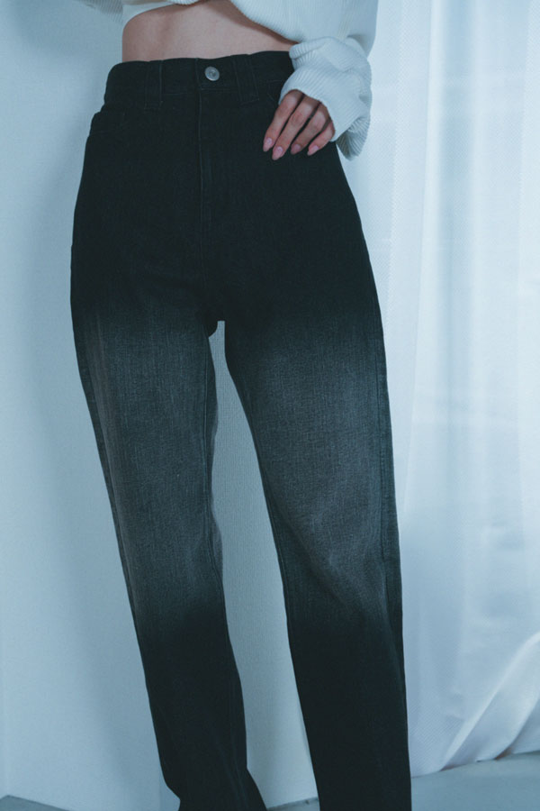 【Nora Lily】「elle」Sander Bleach Denim Pants-BLACK-224560068-19「S」＆「M」