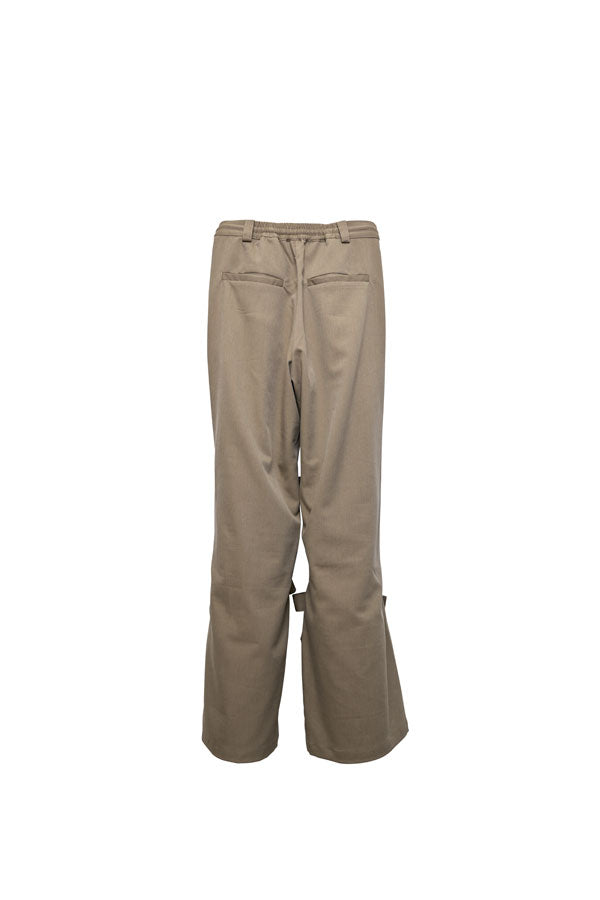 【Nora Lily】「elle」Ribbon Flare Pants-Sand BEIGE-224560070-52F