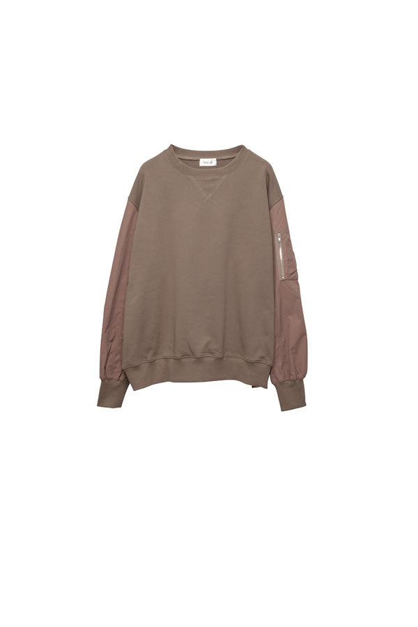 【Nora Lily】MA-1 Sleeve Pullover SWEAT (UNISEX)-MOCA-224580099-54F