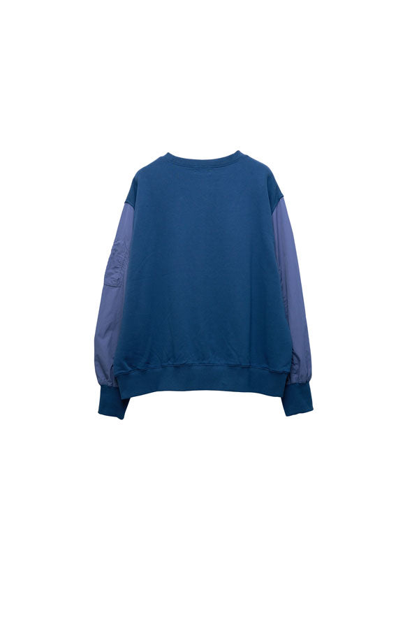 【Nora Lily】MA-1 Sleeve Pullover SWEAT (UNISEX)-BLUE navy-224580099-92F