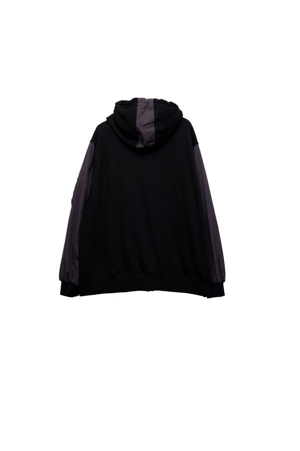 【Nora Lily】MA-1 Sleeve Zip Parka (UNISEX)-BLACK-224580100-19F