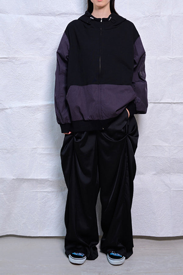 【Nora Lily】MA-1 Sleeve Zip Parka (UNISEX)-BLACK-224580100-19F