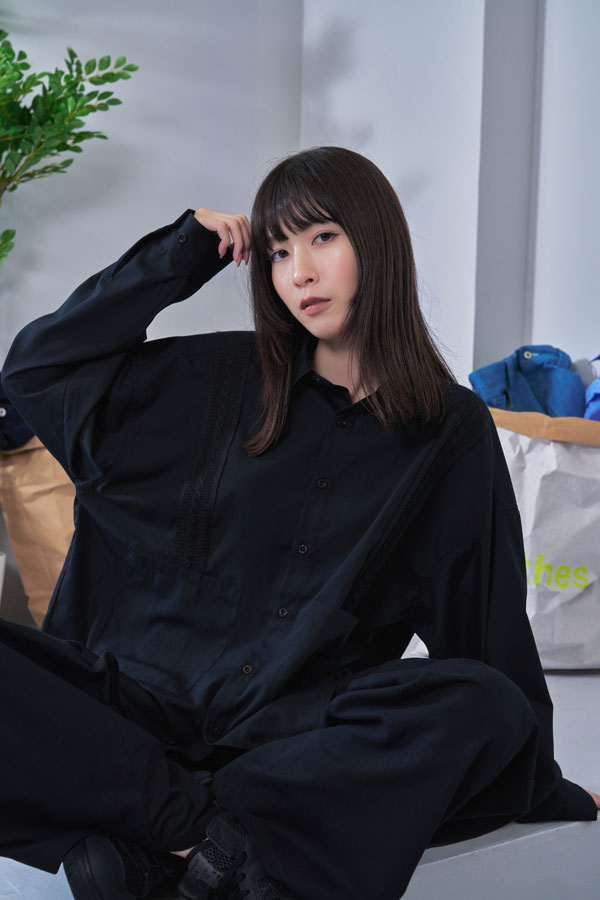 【Nora Lily】Rope Tape Shirt (UNISEX)-BLACK-224580102-19F