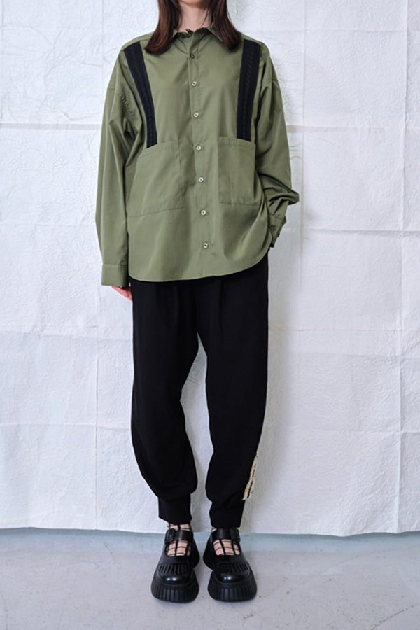 【Nora Lily】Rope Tape Shirt (UNISEX)-KHAKI-224580102-27F