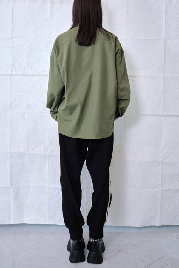 【Nora Lily】Rope Tape Shirt (UNISEX)-KHAKI-224580102-27F