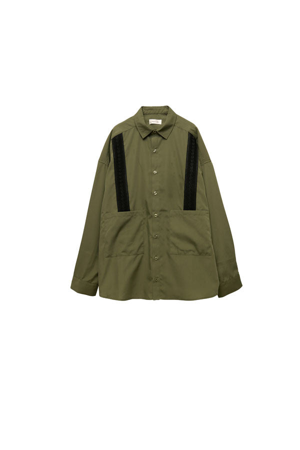 【Nora Lily】Rope Tape Shirt (UNISEX)-KHAKI-224580102-27F