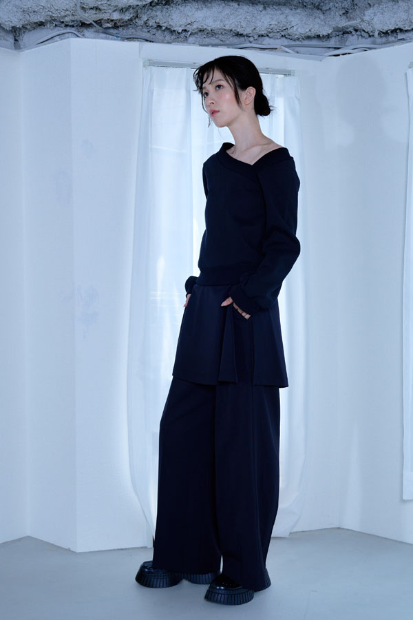 【Nora Lily】「elle」Asymmetry Square Neck SWAET-BLACK-224580106-19F