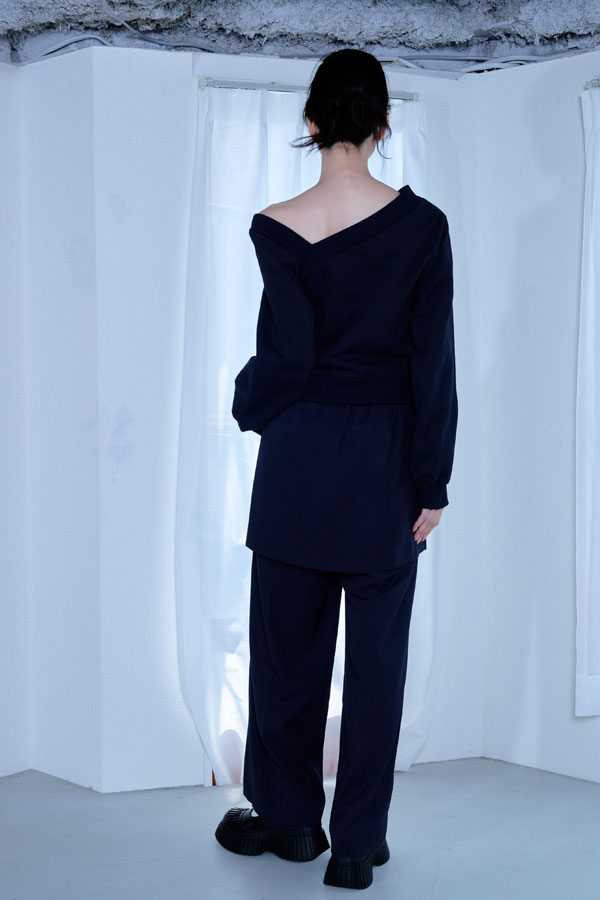 【Nora Lily】「elle」Asymmetry Square Neck SWAET-BLACK-224580106-19F