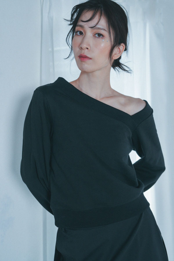 【Nora Lily】「elle」Asymmetry Square Neck SWAET-BLACK-224580106-19F