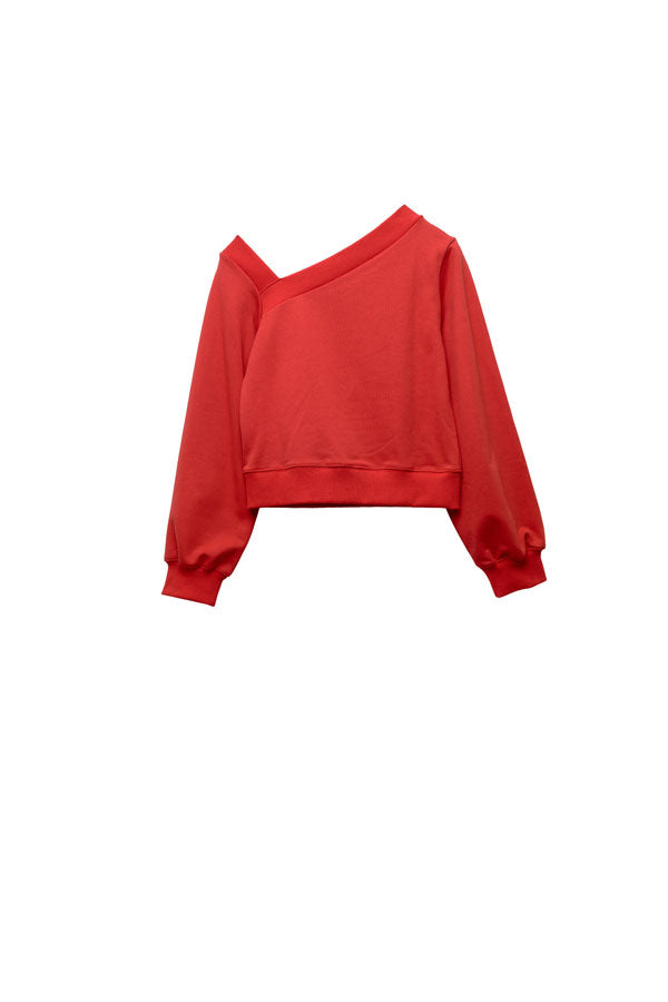 【Nora Lily】「elle」Asymmetry Square Neck SWAET-RED-224580106-62F