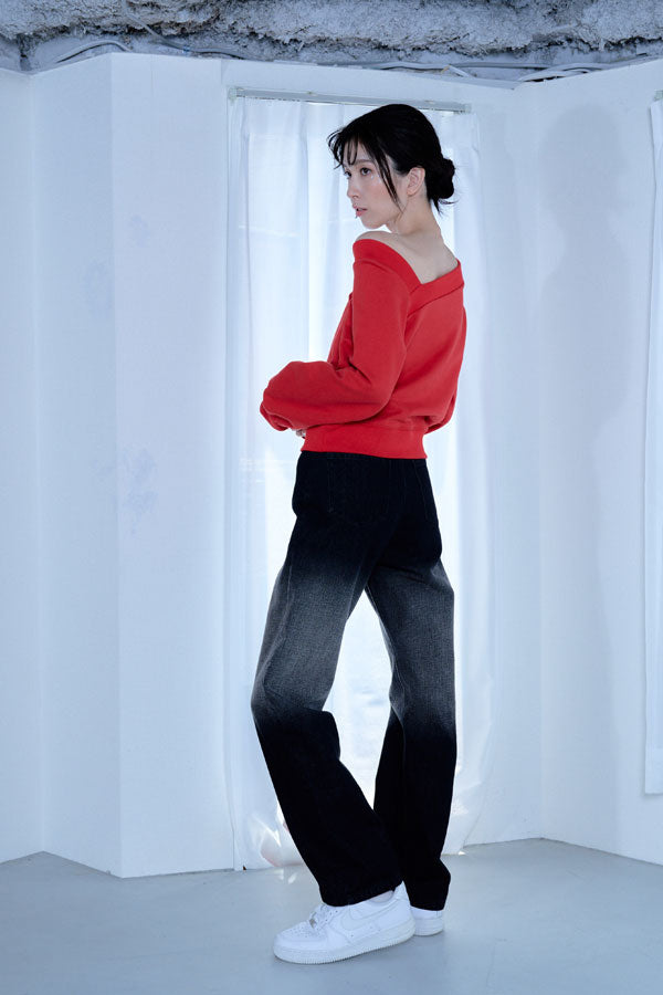 【Nora Lily】「elle」Asymmetry Square Neck SWAET-RED-224580106-62F