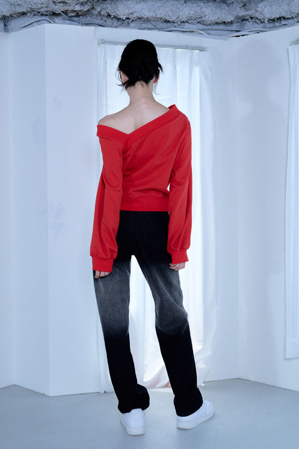 【Nora Lily】「elle」Asymmetry Square Neck SWAET-RED-224580106-62F