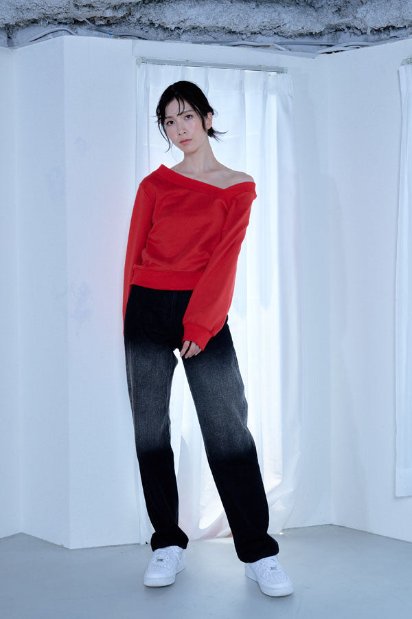 【Nora Lily】「elle」Asymmetry Square Neck SWAET-RED-224580106-62F