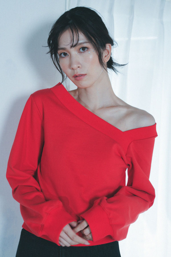 【Nora Lily】「elle」Asymmetry Square Neck SWAET-RED-224580106-62F