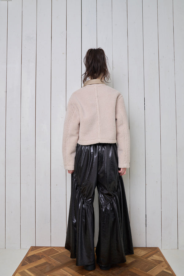 【Nora Lily】「elle」Boa Fake Leather Short Reversible Blouson-Light BEIGE-224742086-50F