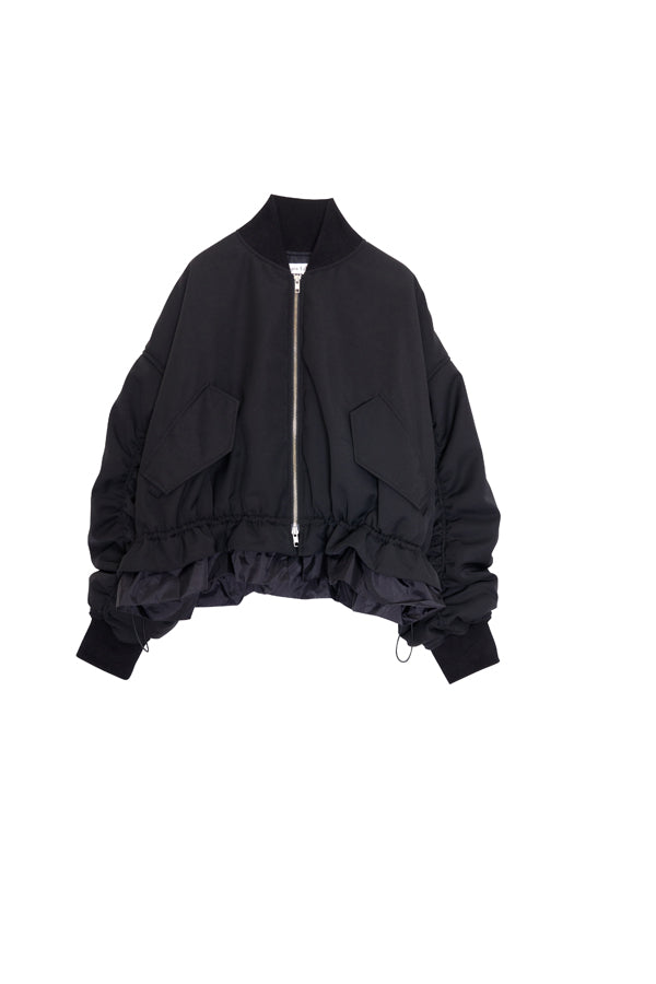 【Nora Lily】「elle」Gathering Bomber MA-1-BLACK-224742094-19F