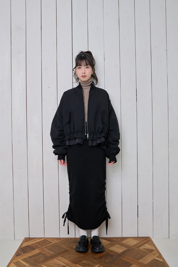 【Nora Lily】「elle」Gathering Bomber MA-1-BLACK-224742094-19F