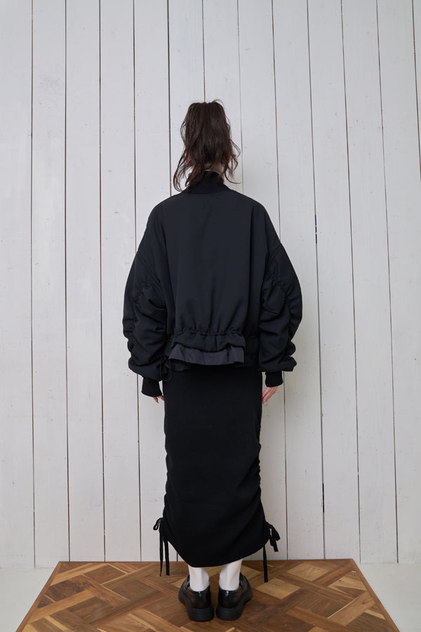 【Nora Lily】「elle」Gathering Bomber MA-1-BLACK-224742094-19F