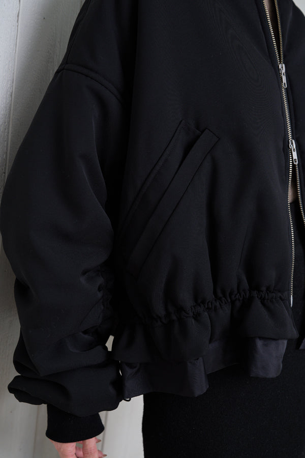 【Nora Lily】「elle」Gathering Bomber MA-1-BLACK-224742094-19F