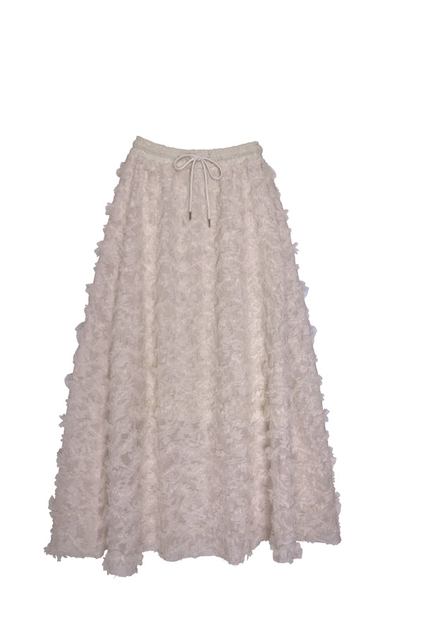 【Nora Lily】「elle」Knit Combi Random Tulle Skirt-WHITE-224760069-01F