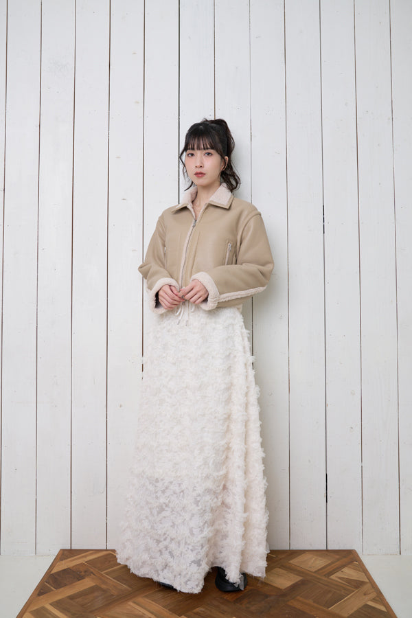 【Nora Lily】「elle」Knit Combi Random Tulle Skirt-WHITE-224760069-01F