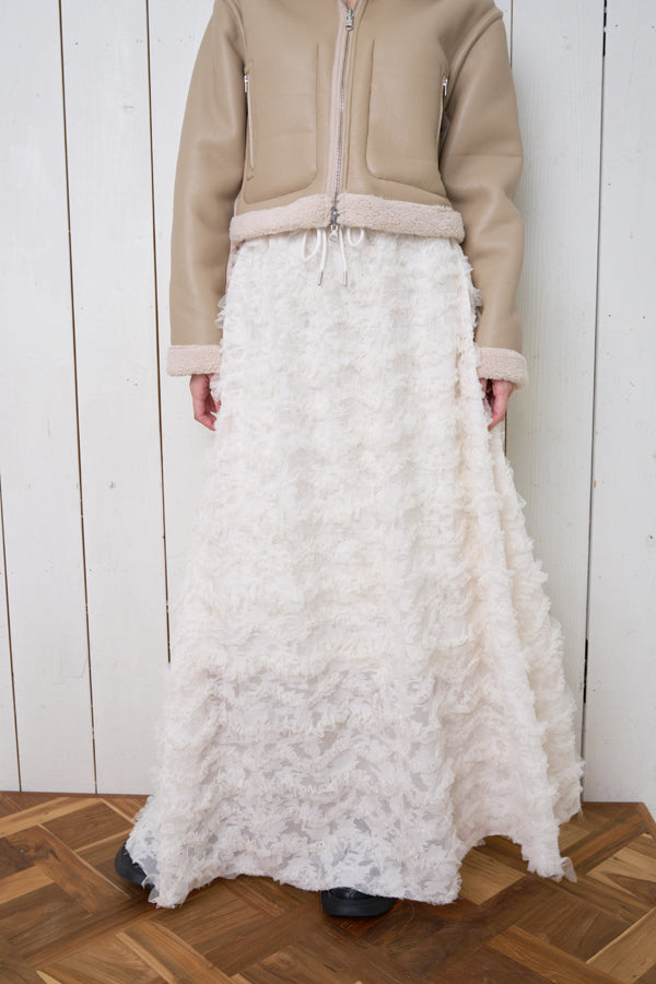 【Nora Lily】「elle」Knit Combi Random Tulle Skirt-WHITE-224760069-01F