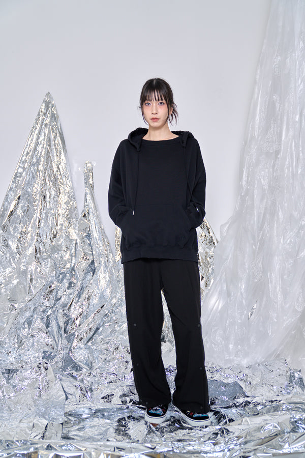 【Nora Lily】Tuck Tuck Wide Pants(UNISEX)-BLACK-224760071-19F