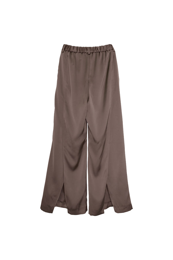 【Nora Lily】「elle」Slit Flare Pants-BROWN-224760075-43F