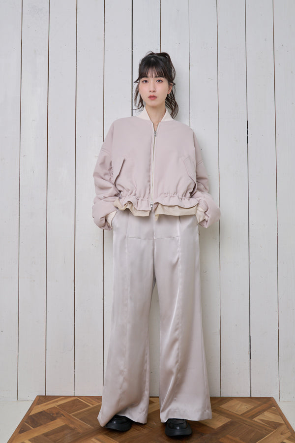 【Nora Lily】「elle」Slit Flare Pants-Light GREY-224760075-11F