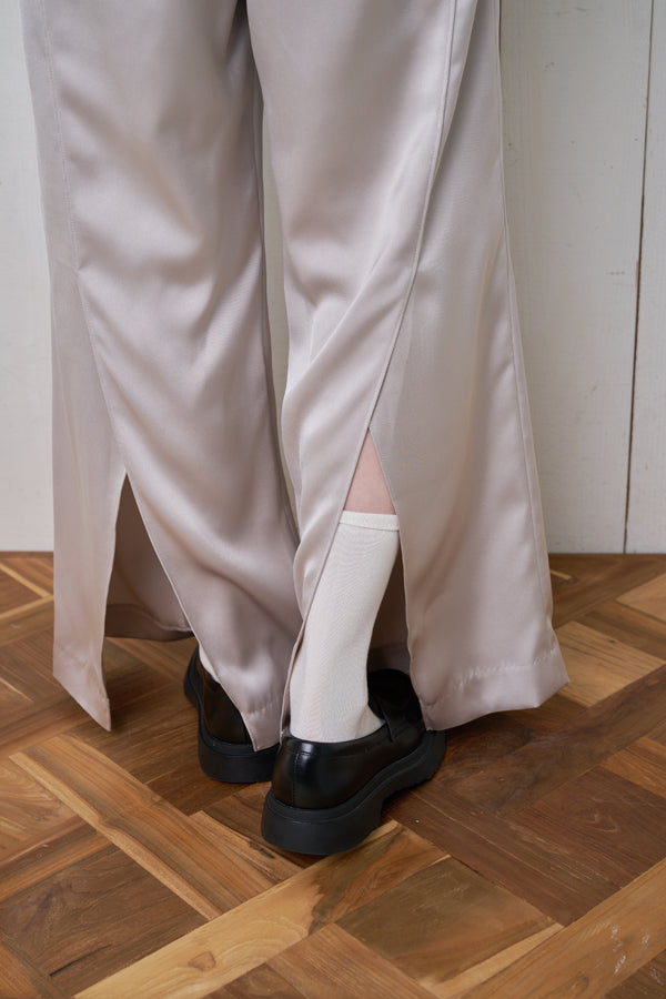 【Nora Lily】「elle」Slit Flare Pants-Light GREY-224760075-11F