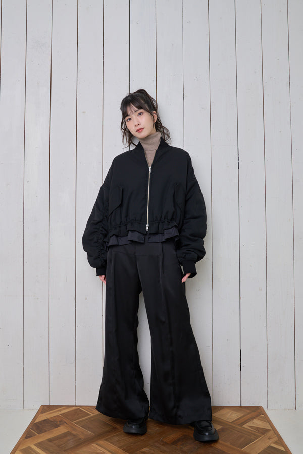 【Nora Lily】「elle」Slit Flare Pants-BLACK-224760075-19F