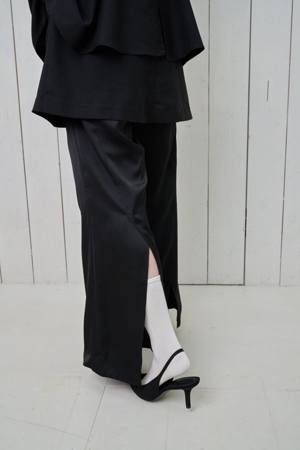 【Nora Lily】「elle」Slit Flare Pants-BLACK-224760075-19F