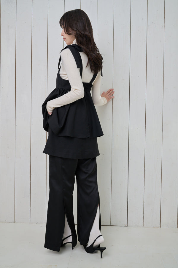 【Nora Lily】「elle」Slit Flare Pants-BLACK-224760075-19F