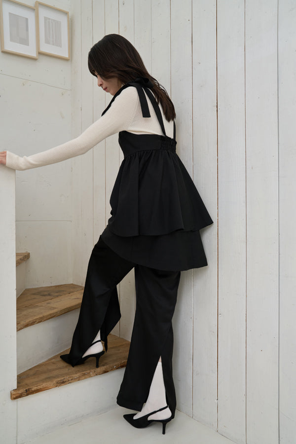 【Nora Lily】「elle」Slit Flare Pants-BLACK-224760075-19F