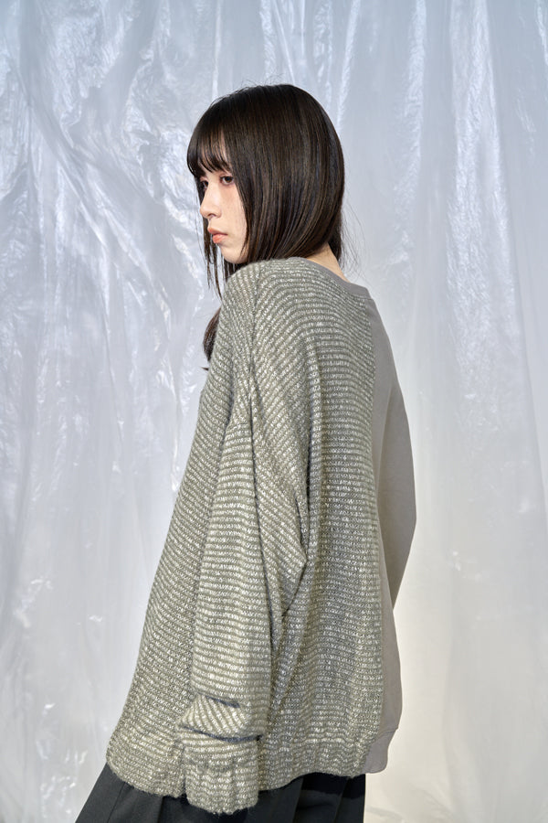 【Nora Lily】Tricky Switching Pullover-Charcoal GREY x GREY-224780120-13F