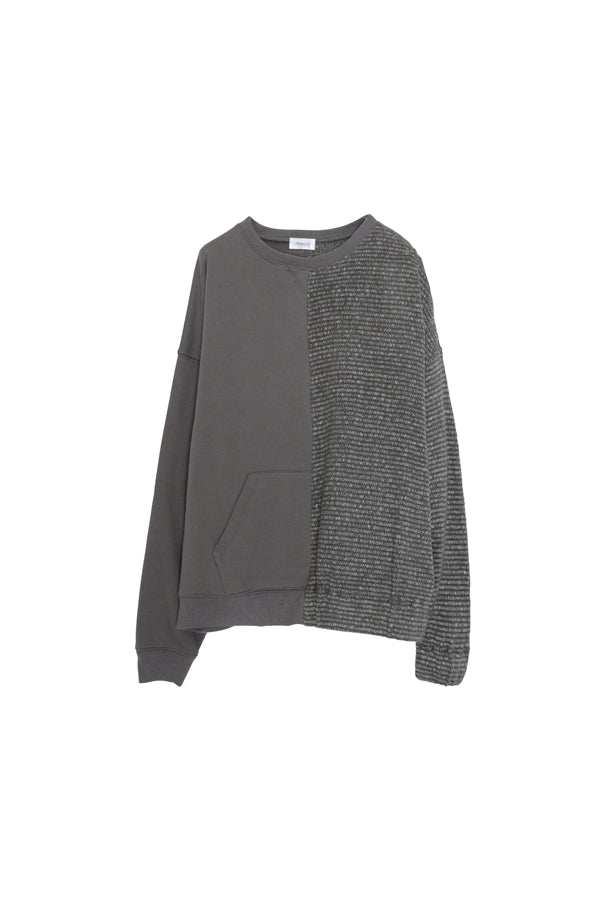 【Nora Lily】Tricky Switching Pullover-Charcoal GREY x GREY-224780120-13F